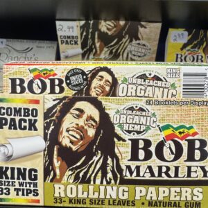 Bob Marley Unbleached King Size Rolling papers with Tips